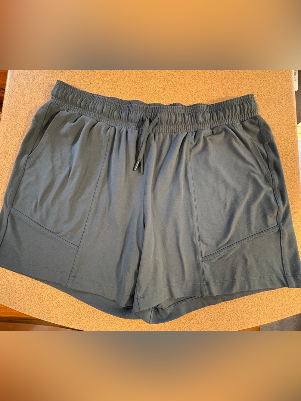 Mondetta Women’s Athletic Drawstring Shorts in Slate Blue